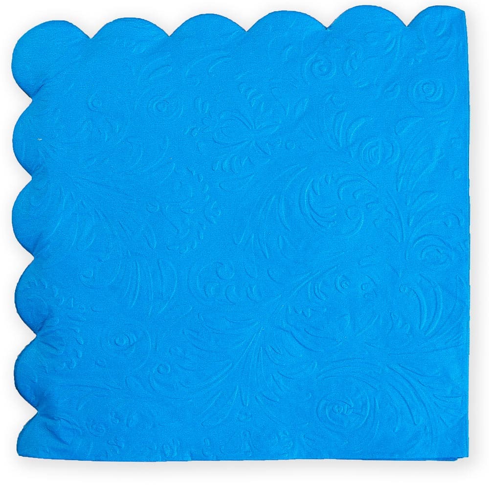 חבילת 20 מפיות נייר 33/33 (2/ש)-עלים מובלט-כחול