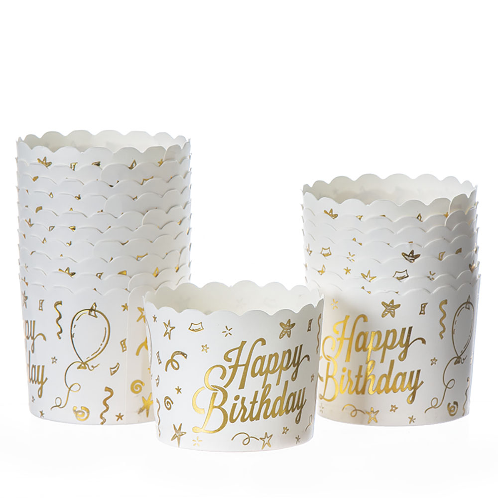 חבילת 40 עטרות קרטון -HAPPY BIRTHDAY-זהב של חברת דקל