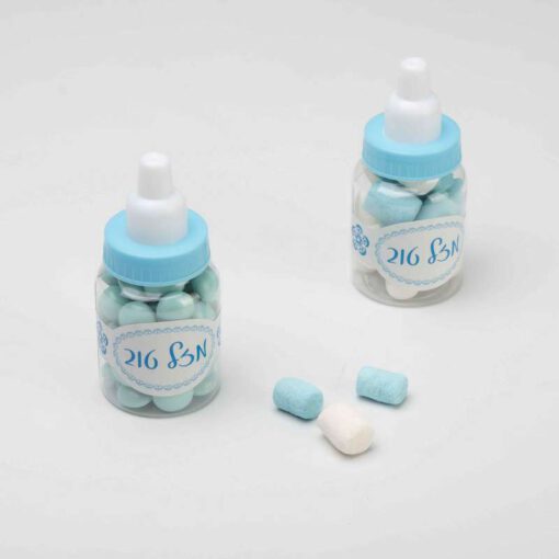 חבילת 12 בקבוק תינוק פלסטי ק.4 ג.9 ס"מ-מזל טוב-כחול