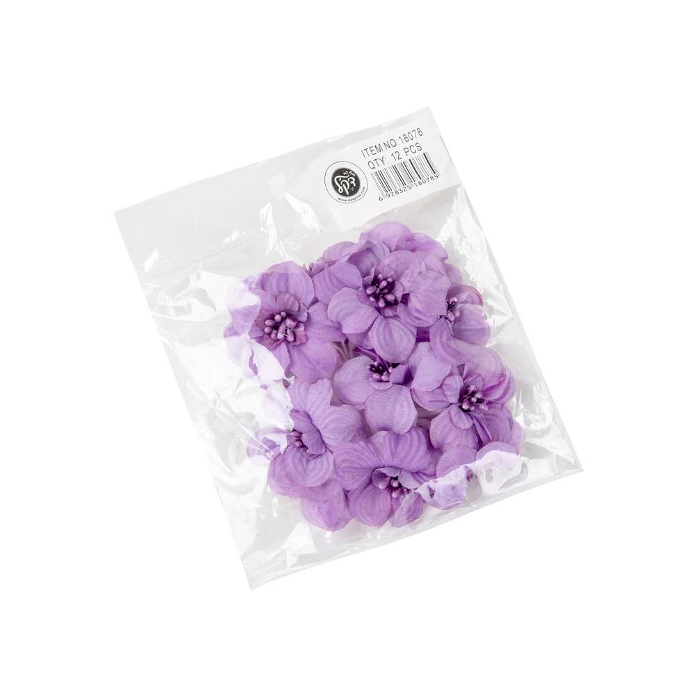 חבילת 12 פרחי דיזי+תיל -סגול בהיר של חברת דקל