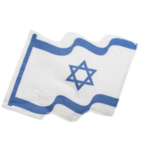 חבילת 20 מפיות נייר-צורת דגל ישראל