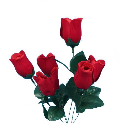זר ורד קטיפה סגור 6X -אדום