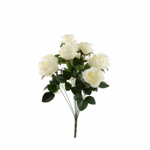זר ורד פתוח 10 ענפים-לבן של חברת דקל בע"מ