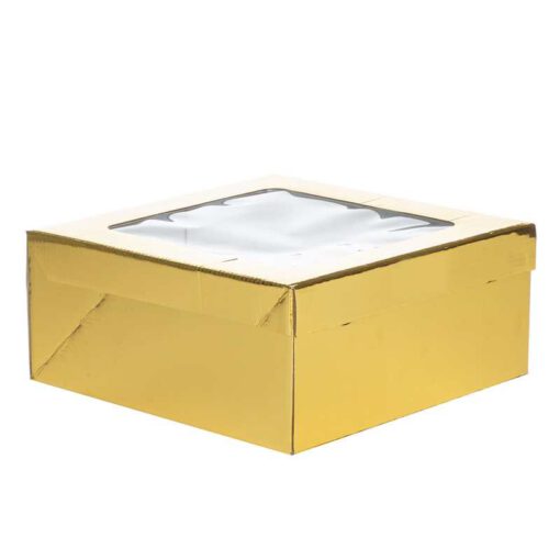 קופסת קרטון לעוגה+חלון-זהב של חברת דקל