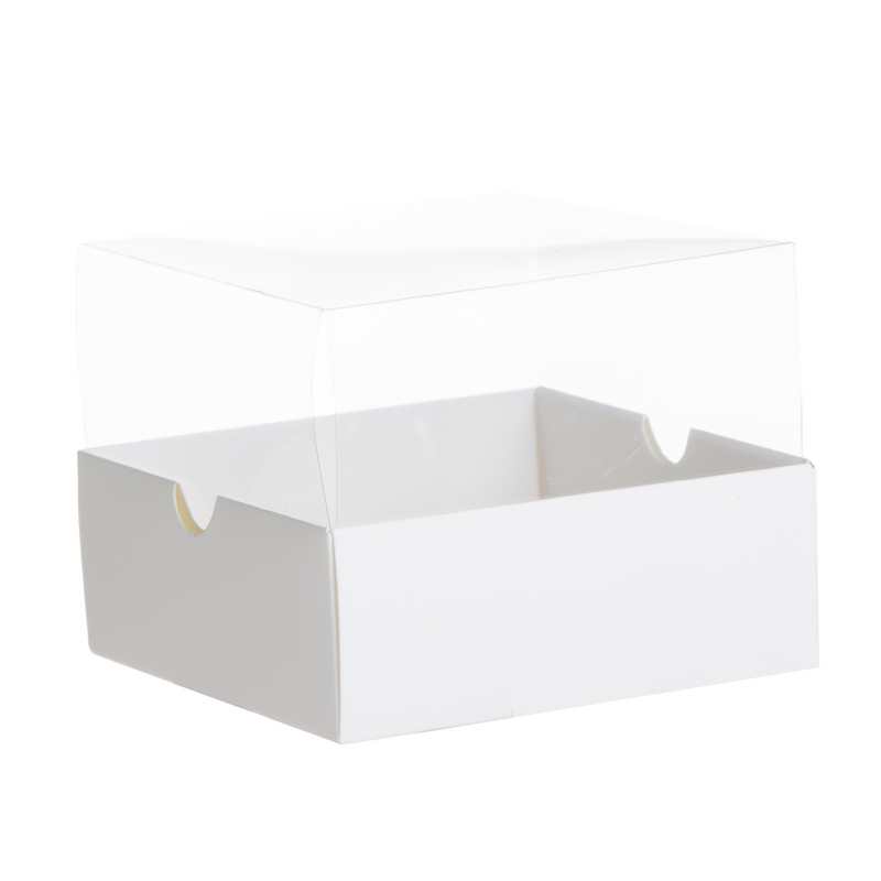קופסת קרטון לבן מכסה PVC (מכסה נפרד) של חברת דקל