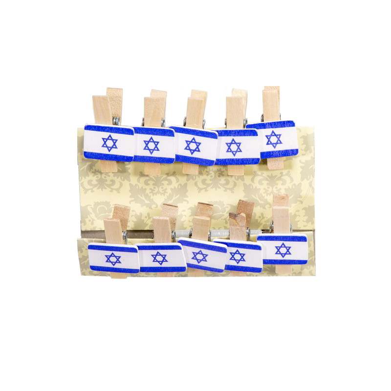 אטבי עץ+ דגל ישראל של חברת דקל
