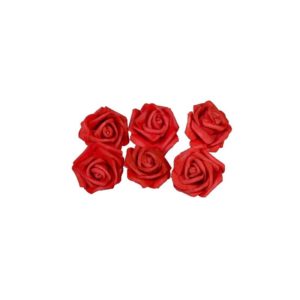 חבילת 6 ראשי ורדים פתוחים ספוגיים-אדום של חברת דקל