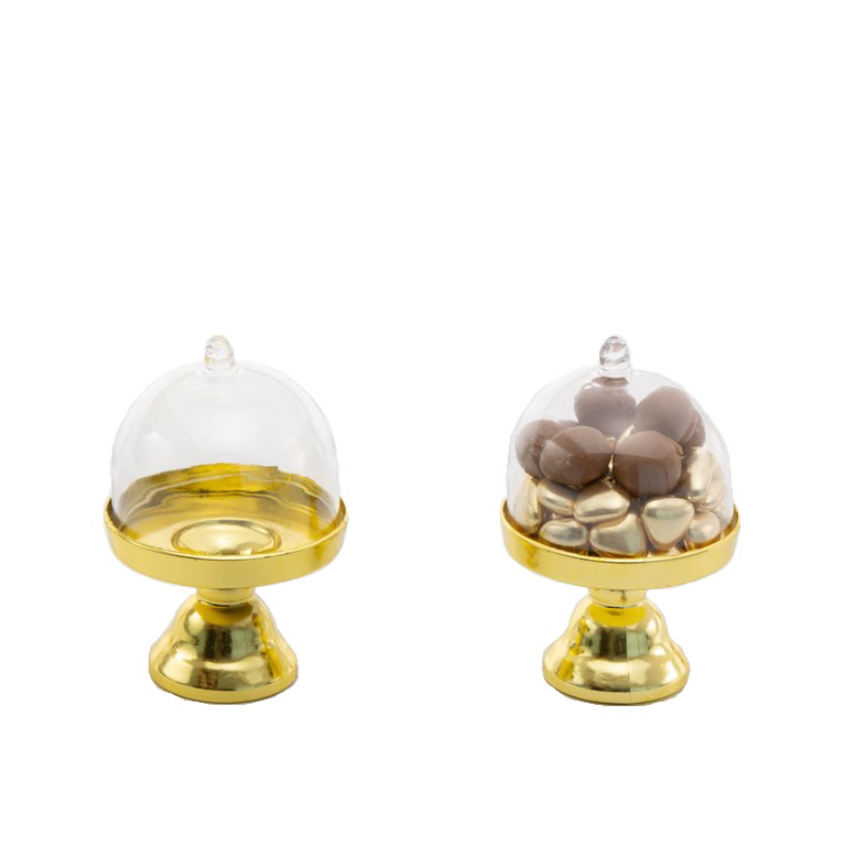 כלי פלסטיק בצורת פעמון+רגל לעוגה מיני-זהב של חברת דקל