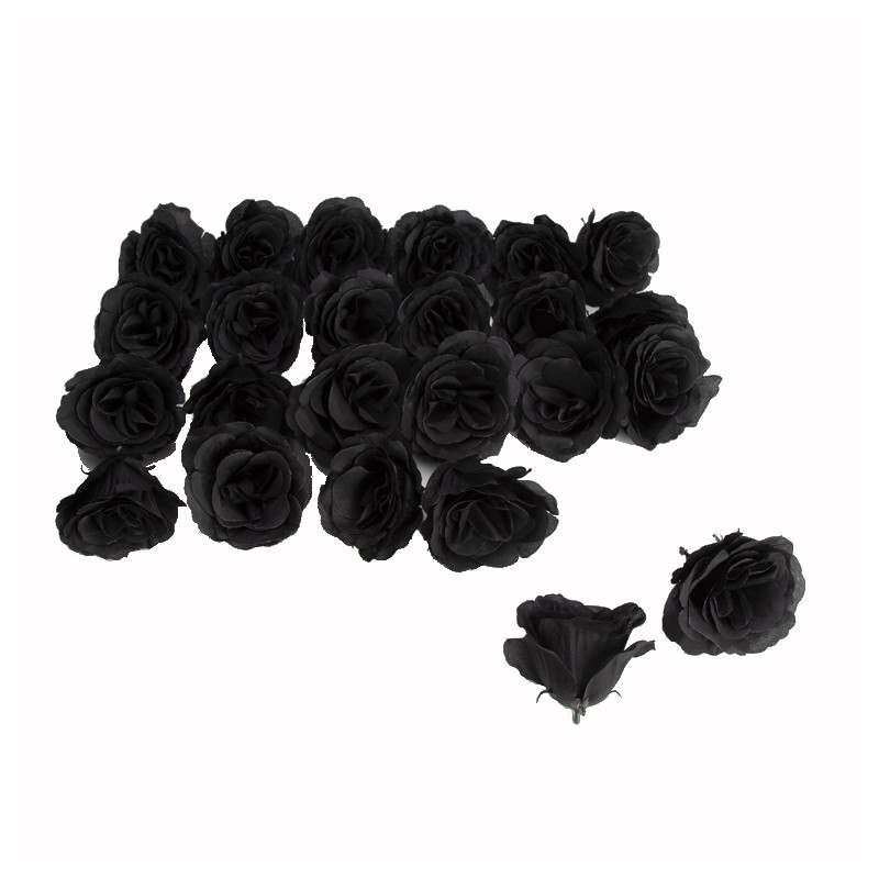חבילת 24 ראשי ורדים פתוחים-שחור של חברת דקל