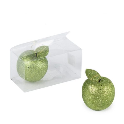 זוג תפוחי גליטר בקופסת PVC -ירוק של חברת דקל