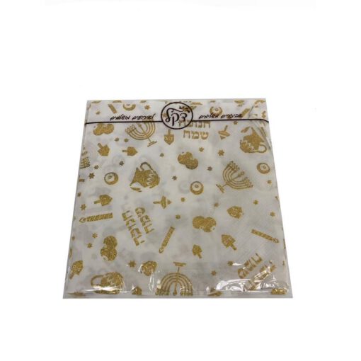 מפיות נייר סמלי חנוכה זהב של חברת דקל