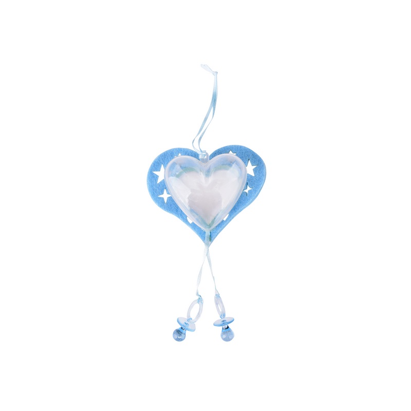 קופסאת לב פלסטיק שקופה+לב -תכלת של חברת דקל