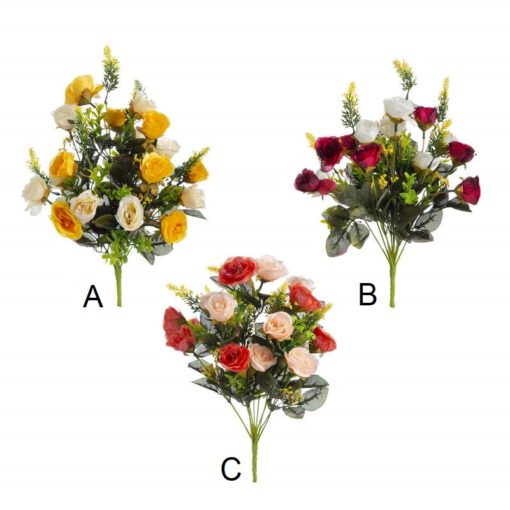 זר ורד סגור מיקס 11 ענפים מעורב 3 צבעים (בורדו) של חברת דקל