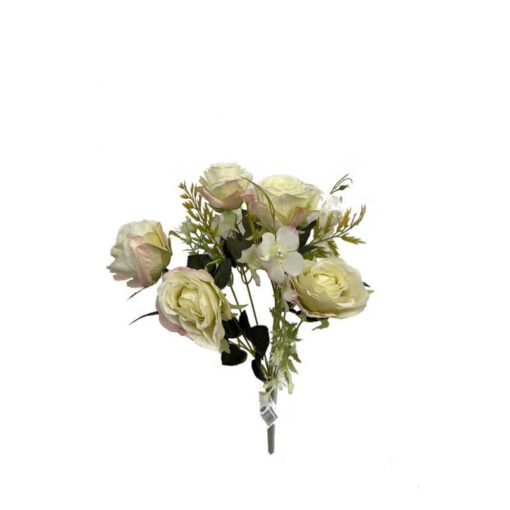 זר ורד פתוח + תוספות 9 ענפים -קרם של חברת דקל בע"מ