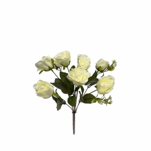 זר ורד פתוח + תוספות 9 ענפים -קרם של חברת דקל בע"מ