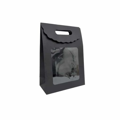 שקית נייר קלאפה+חלון-שחור של חברת דקל בע"מ