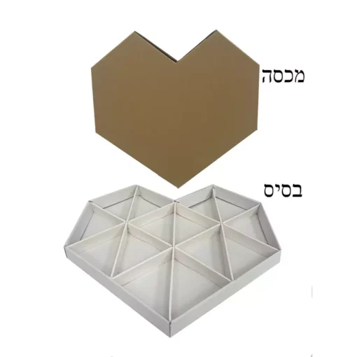קופסת קרטון בצורת לב מחולקת-קראפט של חברת דקל בע"מ