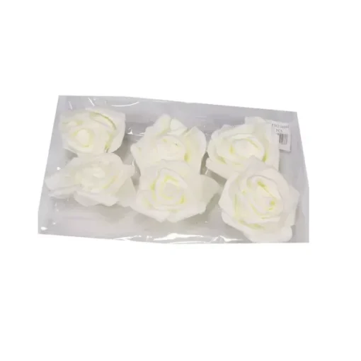 חבילת 6 ראשי ורדים פתוחים ספוגיים-קרם של חברת דקל בע"מ