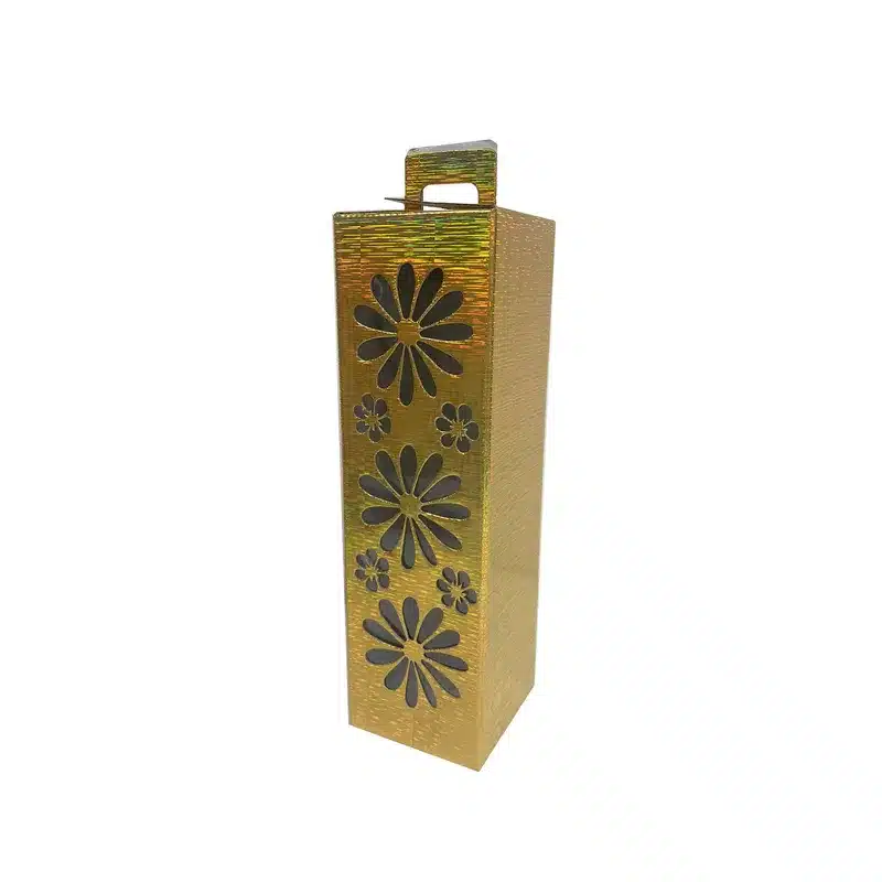 קופסת קרטון לבקבוק יין- זהב מטאלי מארז 12 יחי' של חברת דקל בע"מ