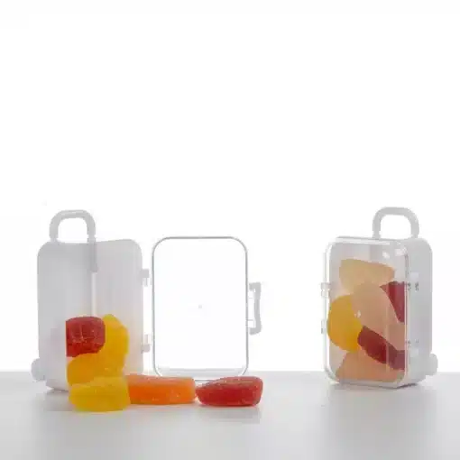 כלי פלסטיק בצורת מזוודה טרולי- מגיע במארז של 12 יחי' של חברת דקל בע"מ