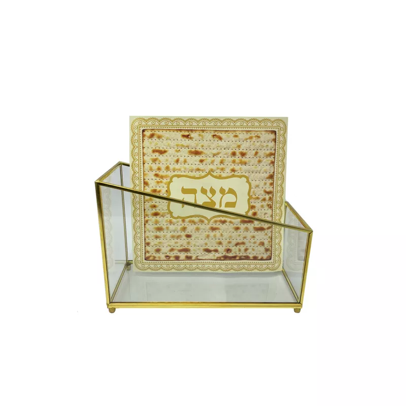 מתקן למצות עומד מזכוכית מסגרת מתכת זהב של חברת דקל בע"מ