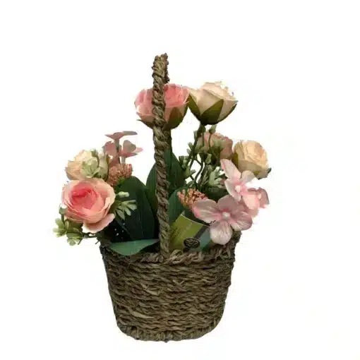 שיח ורדים מיני בסלסלה 23 ס"מ - אפרסק/ורוד של חברת דקל בע"מ