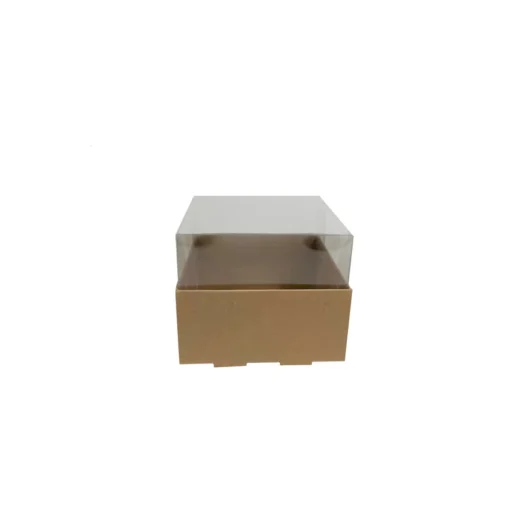 קופסת קרטון קראפט- מכסה PVC רוחב 10 ס"מ אורך 10 ס"מ גובה 8 ס"מ (מכסה נפרד) של חברת דקל בע"מ