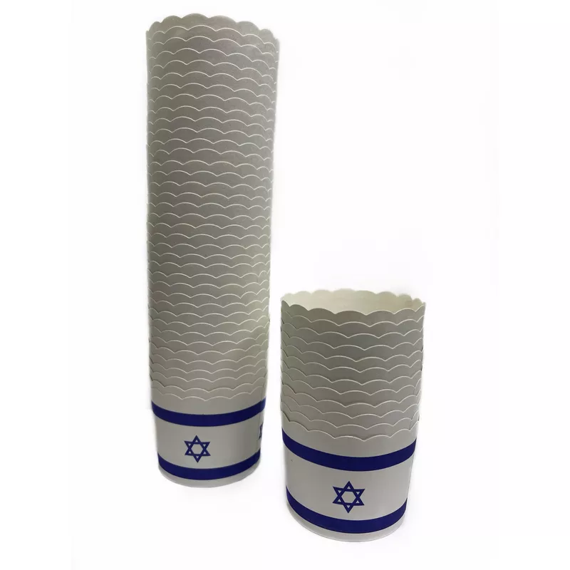 חבילת 50 עטרות קרטון לאפיה 7/5.5 ס"מ-דגל ישראל של חברת דקל בע"מ