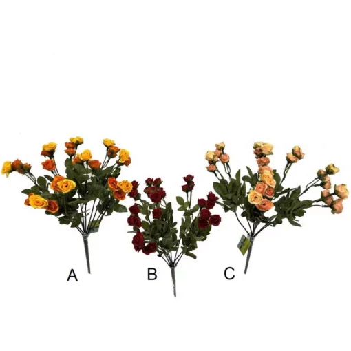 זר ורד סגור מיני 9 ענפים- צהוב+כתום של חברת דקל בע"מ