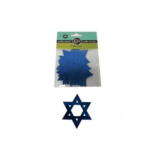חבילת קונפטי בצורת מגן דוד כ- 6.5 ס"מ- כחול של חברת דקל בע"מ