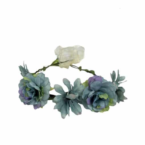 זר לראש- מיקס פרחים טורקיז של חברת דקל בע"מ