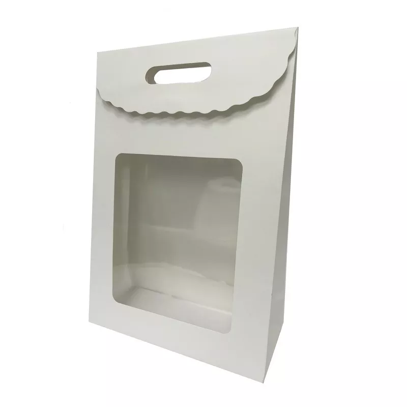 שקית נייר קלאפה+ חלון 24/35/10 ס"מ-לבן של חברת דקל בע"מ