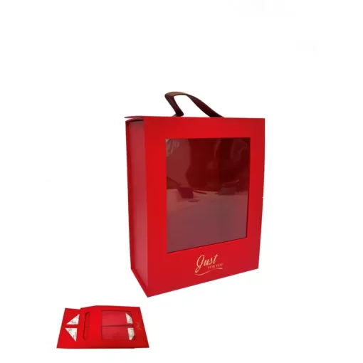 קופסת קרטון+ חלון- אדום (מגיעה מקופלת) של חברת דקל בע"מ