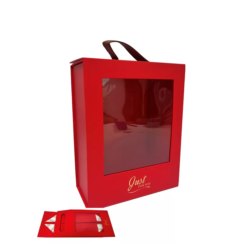 קופסת קרטון +חלון - אדום (מגיעה מקופלת) של חברת דקל בע"מ