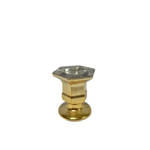 פמוט זכוכית ציפוי זהב לנר טפר גובה 5.8 ס"מ- 6 יח' של דקל בע"מ