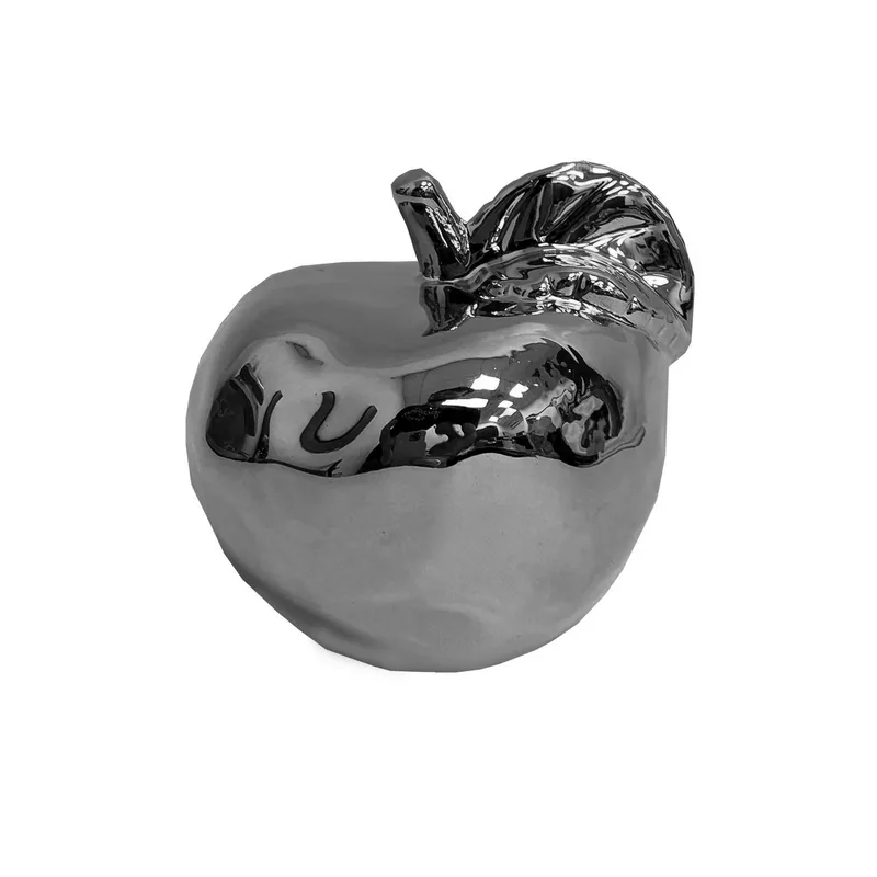 תפוח מקרמיקה קוטר 7.5 גובה 7.5 ס"מ-כסף של חברת דקל בע"מ