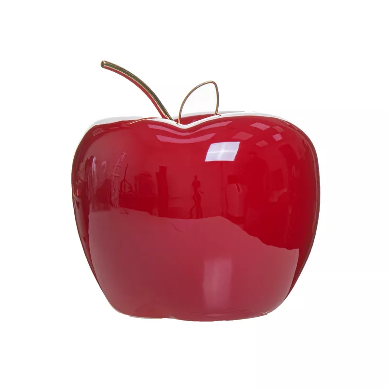 תפוח מקרמיקה קוטר 12 גובה 12 ס"מ-אדום של חברת דקל בע"מ