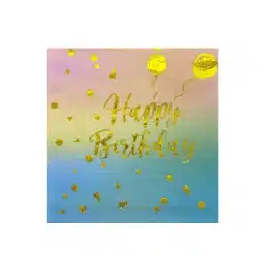 חבילת 20 מפיות נייר- HAPPY BIRTHDAY זהב מטאלי של חברת דקל בע"מ