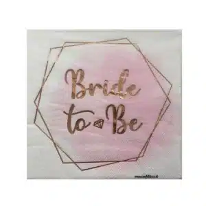 חבילת 20 מפיות נייר- BRIDE TO BE-רוזגולד מטאלי של חברת דקל בע"מ
