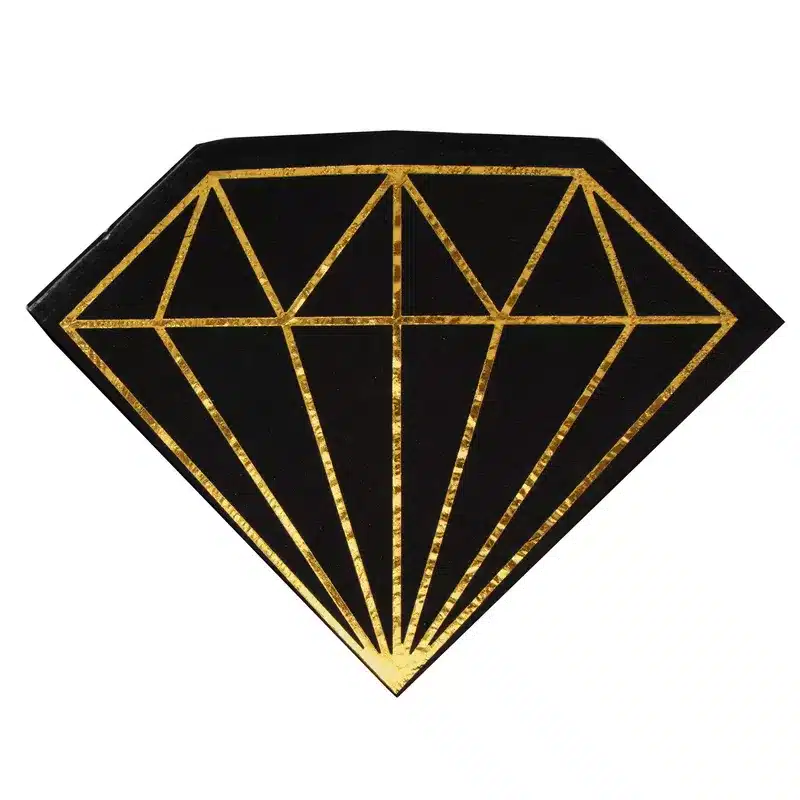 חבילת 20 מפיות נייר בצורת יהלום- שחור/זהב של חברת דקל בע"מ