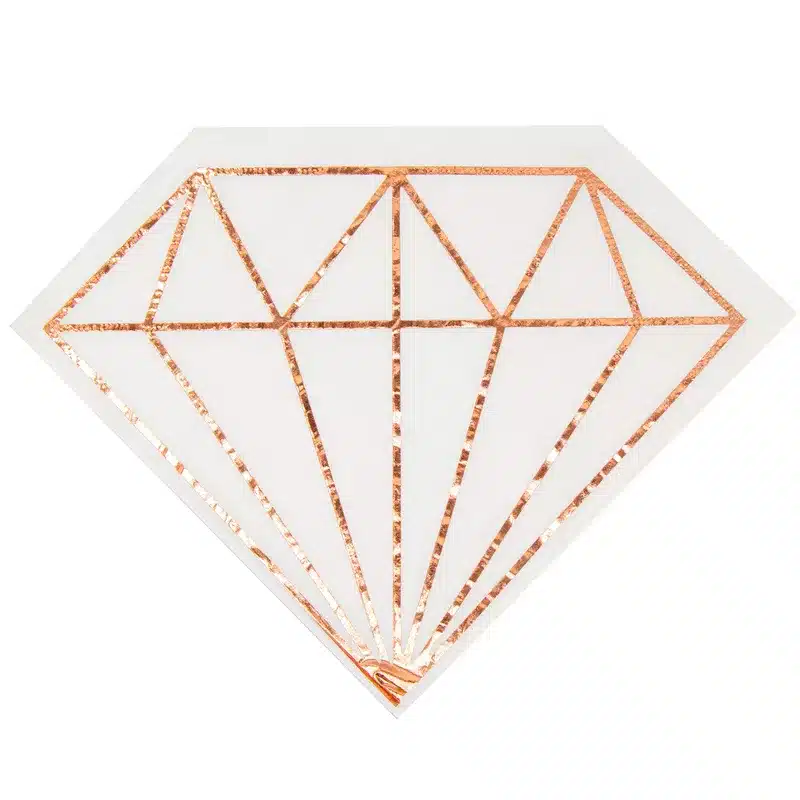 חבילת 20 מפיות נייר בצורת יהלום- לבן/רוזגולד של חברת דקל בע"מ