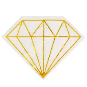 חבילת 20 מפיות נייר בצורת יהלום- לבן/זהב של חברת דקל בע"מ