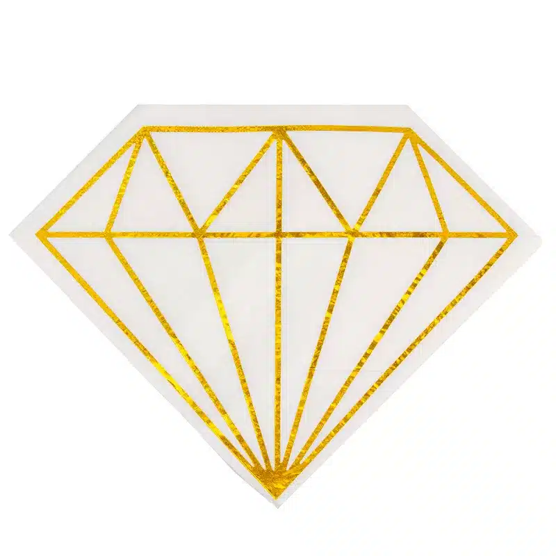 חבילת 20 מפיות נייר בצורת יהלום- לבן/זהב של חברת דקל בע"מ