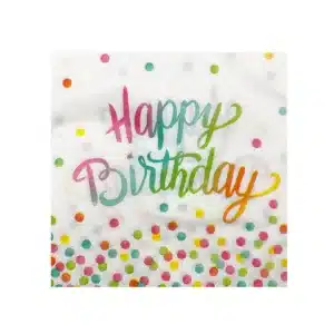 חבילת 20 מפיות נייר- HAPPY BIRTHDAY כחול/כסף מטאלי של חברת דקל בע"מ