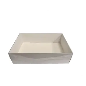 קופסת קרטון לבן 30/20/8 ס"מ- מכסה PVC -מכסה חיצוני של חברת דקל בע"מ