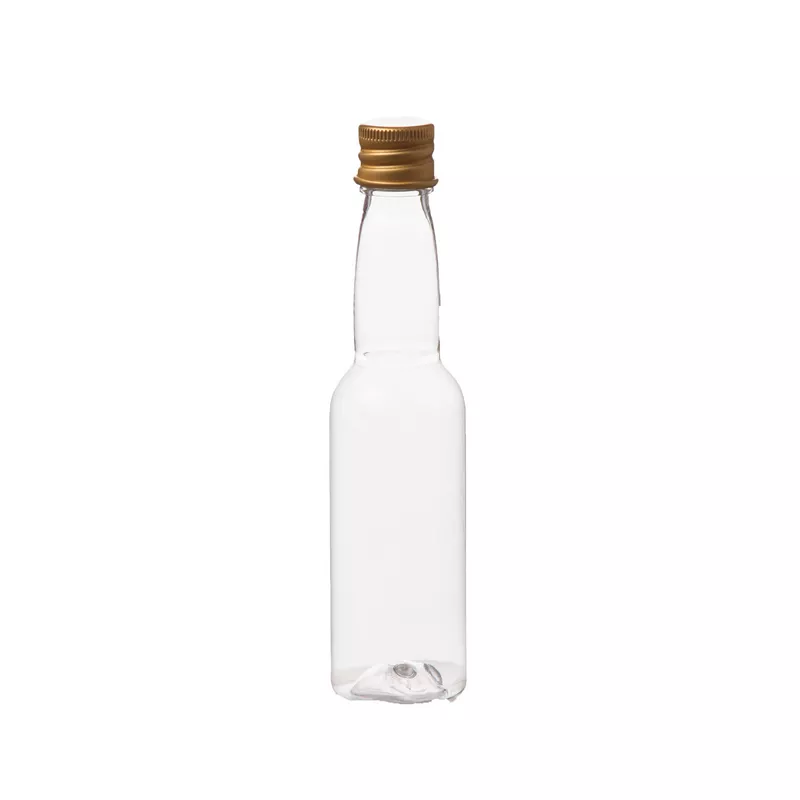 בקבוק פלסטיק דגם ויסקי מכסה מתכת 150 מיל של חברת דקל בע"מ