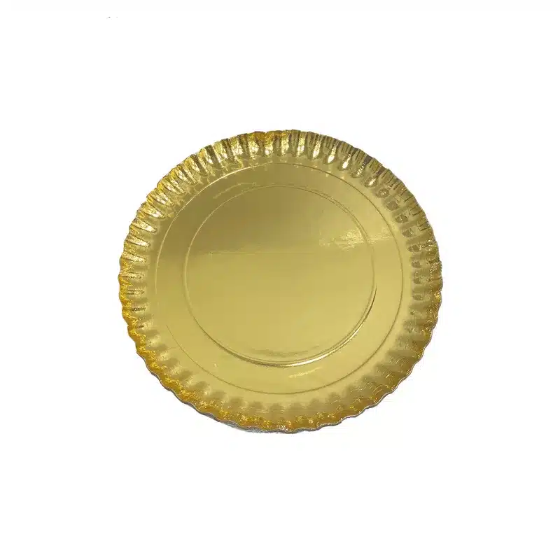 חבילת 3 מגשי קרטון קוטר 24 ס"מ-זהב של חברת דקל בע"מ