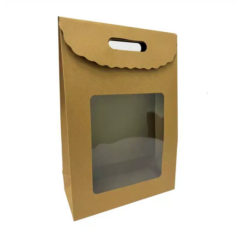 שקית נייר קלאפה+חלון24/35/10 ס"מ-קראפט של דקל בע"מ