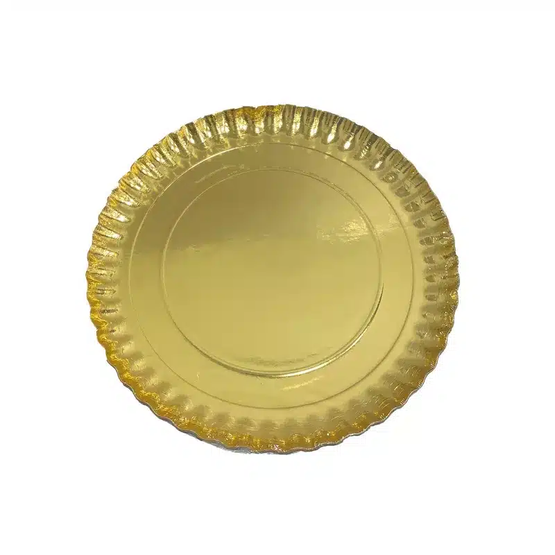 חבילת 3 מגשי קרטון קוטר 26.5 ס"מ-זהב של דקל בע"מ
