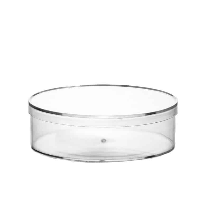 6 קופסאות קריסטל פלסטיק עגולות שקופות ק.15.8 ג.4.8 ס"מ של דקל בע"מ